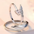thumbnail image 5 of Sterling Silver Angel Feather Wings Ring for Men and Women Adjustable Opening Couple Rings Korean Jewelry Cupid Feather Anniversary Gift, 5 of 7