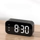 thumbnail image 5 of Reloj despertador LED negro con espejo, reloj digital enchufable con control de sonido y pantalla de temperatura, 5 of 6