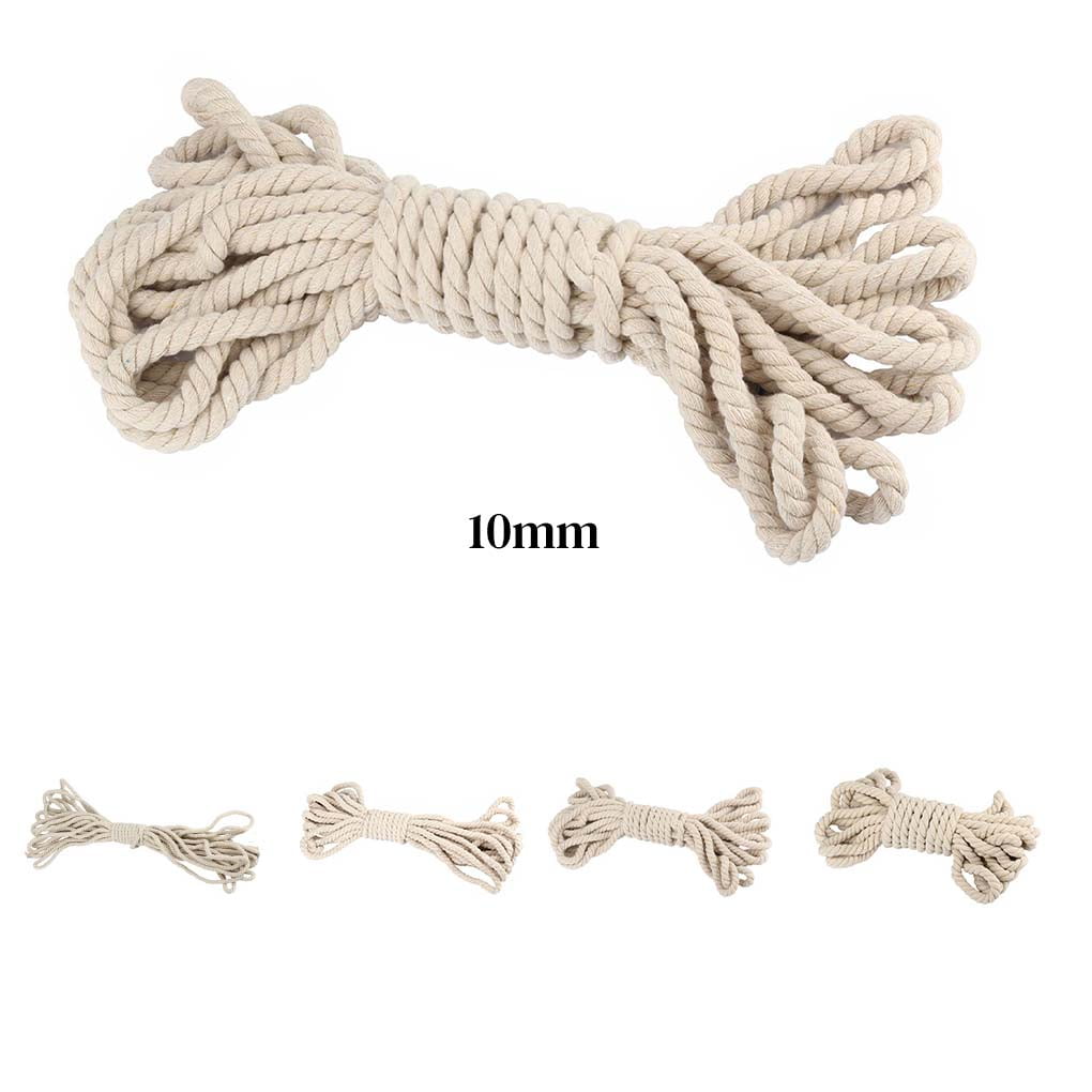 Cuerda De Algodón Trenzada Natural 20m - Grosor 6.5mm, Para Tendedero, Manualidades Y Decoración