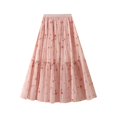 thumbnail image 1 of Jupe de Noël pour Femmes, Jupe de Table à Franges Roses, Ensemble Crayon Mini pour Garçons, Floral Décontracté pour l'Été, Design Réversible Polyvalent pour Tenues Quotidiennes, Rose Taille Unique, 1 of 6