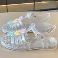 thumbnail image 2 of Gvdentm Girls Jelly Shoes Sandals for Girls Size 12 Flats Mary Jane Dance Party Shoes, Sandals for Little Girls Toddler, Birthday(Silver,10), 2 of 4