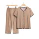 thumbnail image 2 of Conjunto de Dos Piezas para las Mujeres de Verano Casual Manga Corta Cuello Redondo Y Pantalones, Algodón Seda Pijama Conjunto, 2 of 3
