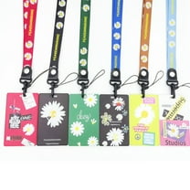BE-TOOL Daisy ID Badge Card Holder with Neck Strap Lanyard for Bank Cards Money Keys Office School