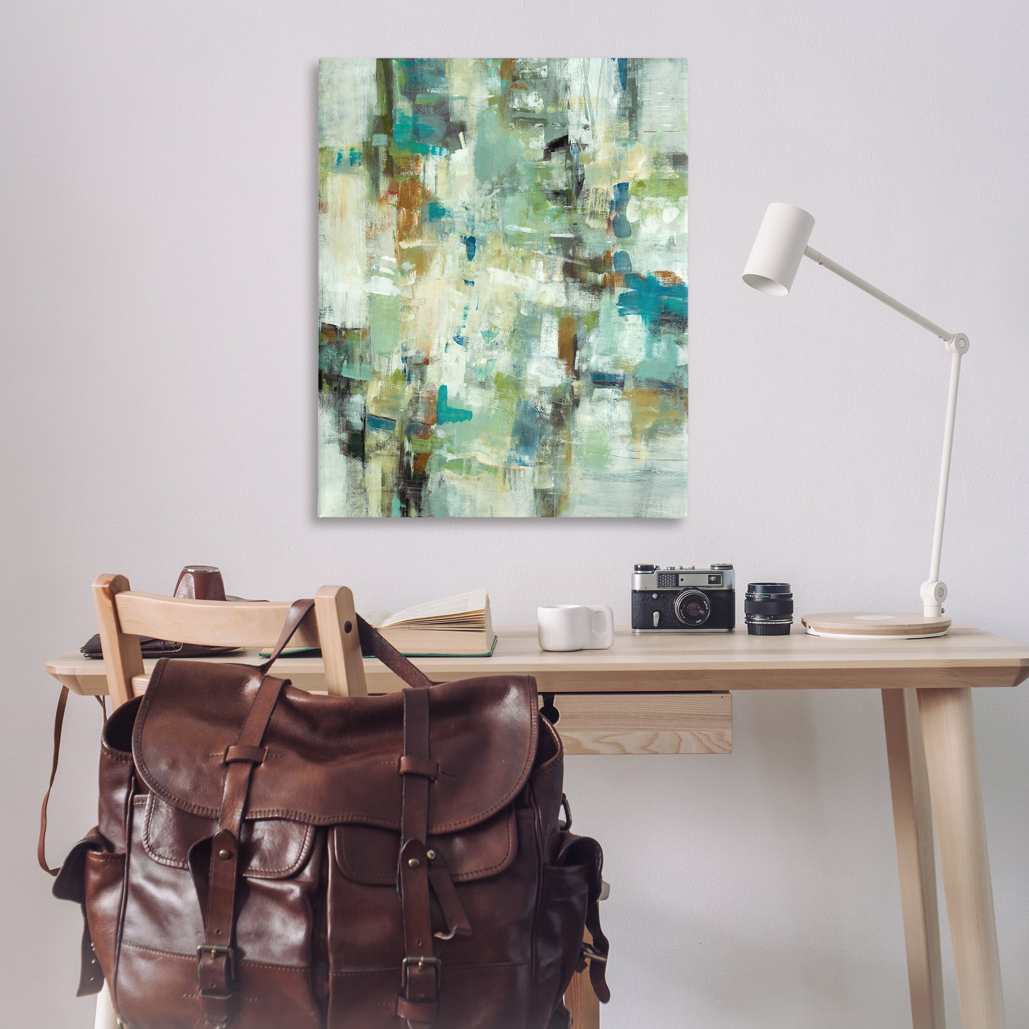 Stupell Industries Restless Green Abstraction Abstract Painting Wrapped Canvas Art Print Wall Art, 36 x 48