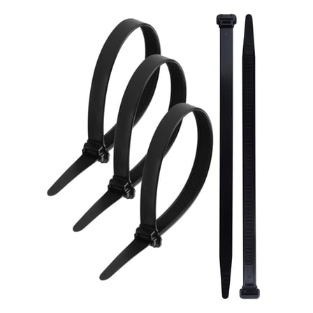 LOMAZH Cable Zip Ties 50pcs 12.2in Black Nylon 250lbs Tensile Strength