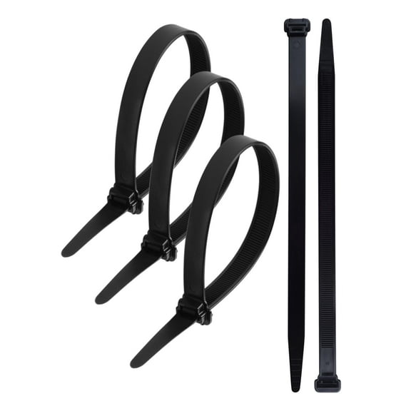 LOMAZH Cable Zip Ties 50pcs 12.2in Black Nylon 250lbs Tensile Strength