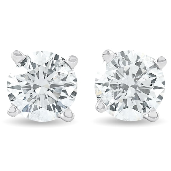 Pompeii 1 1/4CT Round Brilliant Cut Natural Diamond Stud Earrings In 14K White Gold