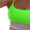 thumbnail image 4 of Puntoco Two Pieces Bathing Suit Women's Swimsuit Sexy High Waist Solid Color Panel Colorful Bikini Swimsuit Backless Split Steel Support Swimsuit Set Green 6(M), 4 of 5