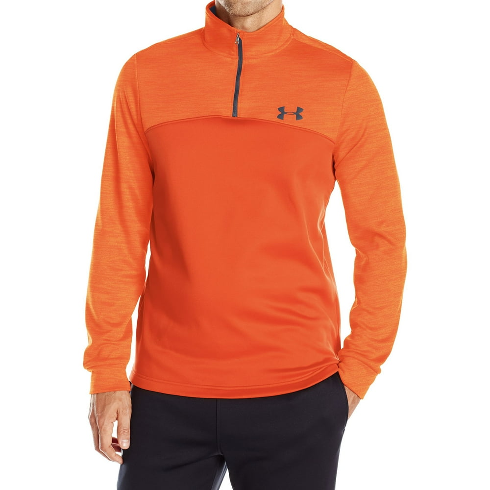 Under Armour NEW Orange Mens Size 2XL Quarter Zip Fleece Sweater