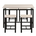 thumbnail image 2 of 5 Pieces Dining Table Set Modern Style Wooden Kitchen Table and 4 Chairs with Metal Legs, Beige, 2 of 8