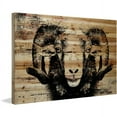 thumbnail image 2 of "Staring Ram Eyes" Painting Print on Natural Pine Wood, 2 of 7