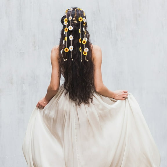 AURARMLET Adjustable Nylon Flower Hair Accessories Set for Women, Hippie Floral Headband for Daily Wear and Parties