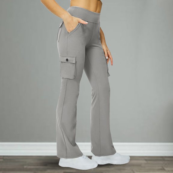 Hauaitttt Women's Lined Cargo Pants 6 Pockets Water Thermal Winter Hiking Flare Leggings for Outdoor Womens Casual Pants Petite Pants Suits for Women Business Casual Loose Fitting Pants for Women