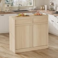 thumbnail image 3 of Bingirl Double Tilt-Out Trash Cabinet in Natural Oak - 20-Gallon Storage, 2 Drawers, Hidden Garbage Cabinet and Laundry Hamper for Kitchen, Dining, or Living Room, 3 of 7