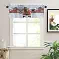 thumbnail image 2 of Christmas Dogs Valances for Windows Xmas Trucks Tree Red House Winter Snow Scene Rod Pocket Curtain Valance Window Treatment Short Curtains for Kitchen Living Room, 60"x18", 2 of 5