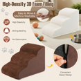 thumbnail image 7 of Pefilos 23" Dog Stairs for Small Pets with High-Density Sponge and Silicone Paw Prints, 3-Step Dog Ramp for Beds and Couch, Brown, 7 of 7