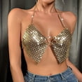thumbnail image 5 of Black*Friday Deals Womens Clearance GaThRRgYP Workout Tops for Women,Womens Summer Tops,Fashion Women Round-Neck Camisoles Solid Top Gold Free Size, 5 of 8