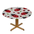 thumbnail image 3 of HAOXIT Ladybugs Tablecloth, Ladybugs Pattern Bunch of Bugs Insect Theme Playroom, Round Table Cover for Dining Room Kitchen Decor, 3 of 8