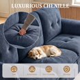 thumbnail image 3 of Timbernest 89" Cloud Sectional Sofa with Storage and Charging Ports, Chenille Couch for Living Room, 3-Seat, Blue, 3 of 9