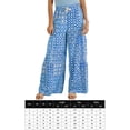 thumbnail image 2 of Pantalones Mujer Pantalones casuales estampados florales Cordón Pantalones de pierna ancha Suave para el trabajo (Azul XXXL) Ygjytge para Mujer Azul T XXL, 2 of 6