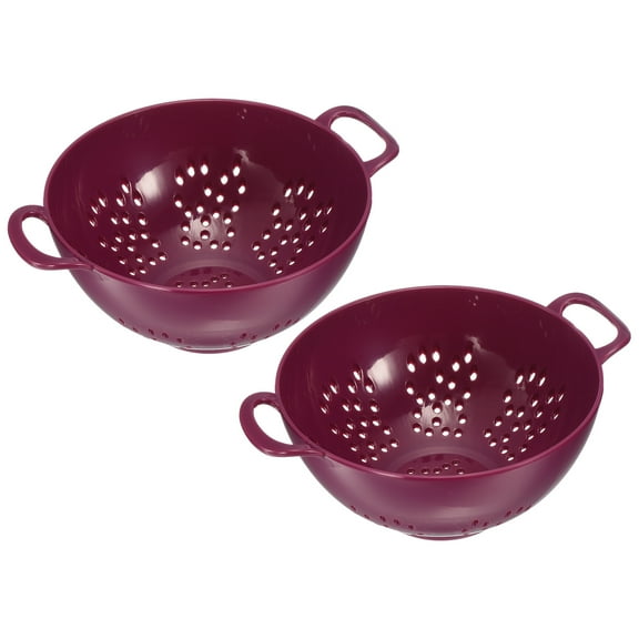 Uxcell Drain Basket Kitchen Rice Sieve Washing Bowl Food Vegetables Cleaning Strainer Drainer Basket-Purple(2PCS)
