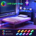 thumbnail image 3 of Casacomoda Twin Bed Frames, Storage Headboard with Charging Station, RGB Light Strips, Solid and Stable, Noise Free, No Box Spring Needed, Easy Assembly, Black, 3 of 7