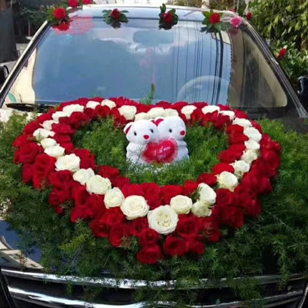 WRISTBIQUE Floral Foam Base Heart Shaped Suction Cup Leak Proof for Wedding Car Flower Arrangements