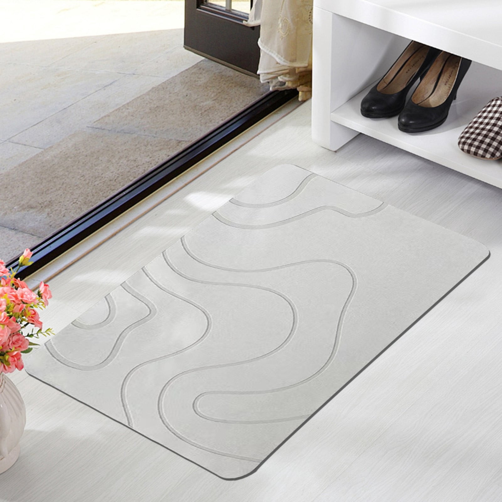 Giyblacko Stone Bath Mat Diatomaceous Earth Bath Mat Super Absorbent Non Slip Diatomite Stone Bath Mats For Bathroom Quick Drying Stone Shower Mat