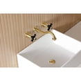thumbnail image 2 of Kingston Brass KS3127PKX Duchess Double-Handle 3-Hole Wall Mount Bathroom Faucet in Brushed Brass, 2 of 8