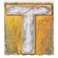 thumbnail image 3 of Ambesonne Letter T Shower Curtain, Written Language Sign, 69"Wx70"L, Coral White Yellow, 3 of 3