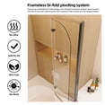 thumbnail image 2 of Aukfa Pivot Bifold Shower Door, 34" W x 58" H, 1/4" SGCC Tempered Glass Tub Bathtub Door Panel, Black, 2 of 8