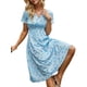 thumbnail image 4 of Txlixc Vestido de Verano para Mujer, Estampado Floral Cuello en V Manga Corta Falda Casual de Cintura Delgada para Damas, 9 Colores Txlixc  Estilo de ocio, 4 of 7