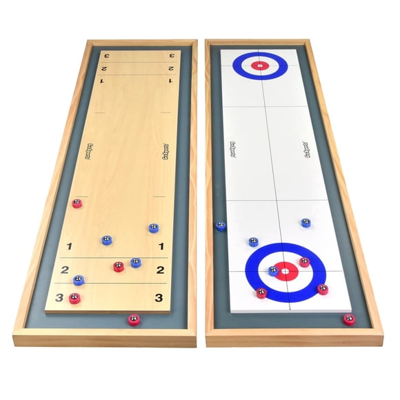 Jeu de société de table 2-en-1 GoSports Shuffleboard et Curling - Intérieur, plaisir en famille