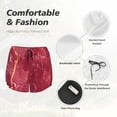 thumbnail image 6 of Picia Abstract Red Marble Pattern Women's 2 in 1 Athletic Running Shorts High Waisted Workout Casual Gym Sweat Shorts with Comfy Liner Zipper Pockets-X-Large, 6 of 9