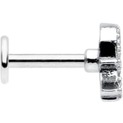 Body Candy Womens 16G 316L Steel Clear Accent Ghost Labret Monroe Lip Ring Tragus Cartilage Stud 1/4