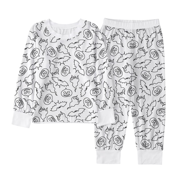 Ensemble de Pyjama Halloween pour Garçons Manches Longues avec Imprimé DIY Confortable pour Enfants 2 10 Ans