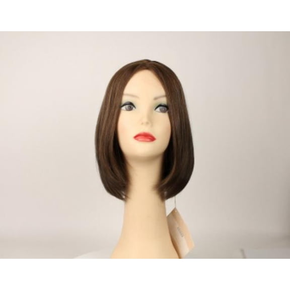 European Human Hair Freeda Wig Liberty Medium Brown With Blonde Highlights Skin Top Size S