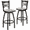 Natural Wood Seat/Black Metal Frame, variant on Flash Furniture 2 Pk. HERCULES Series Black ''X'' Back Swivel Metal Barstool - Burgundy Vinyl Seat