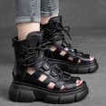 thumbnail image 2 of asddcavvf Spring New Hollow Out Roman Sandals Thick Sole Versatile Fish Mouth Sandals For Women, 2 of 9