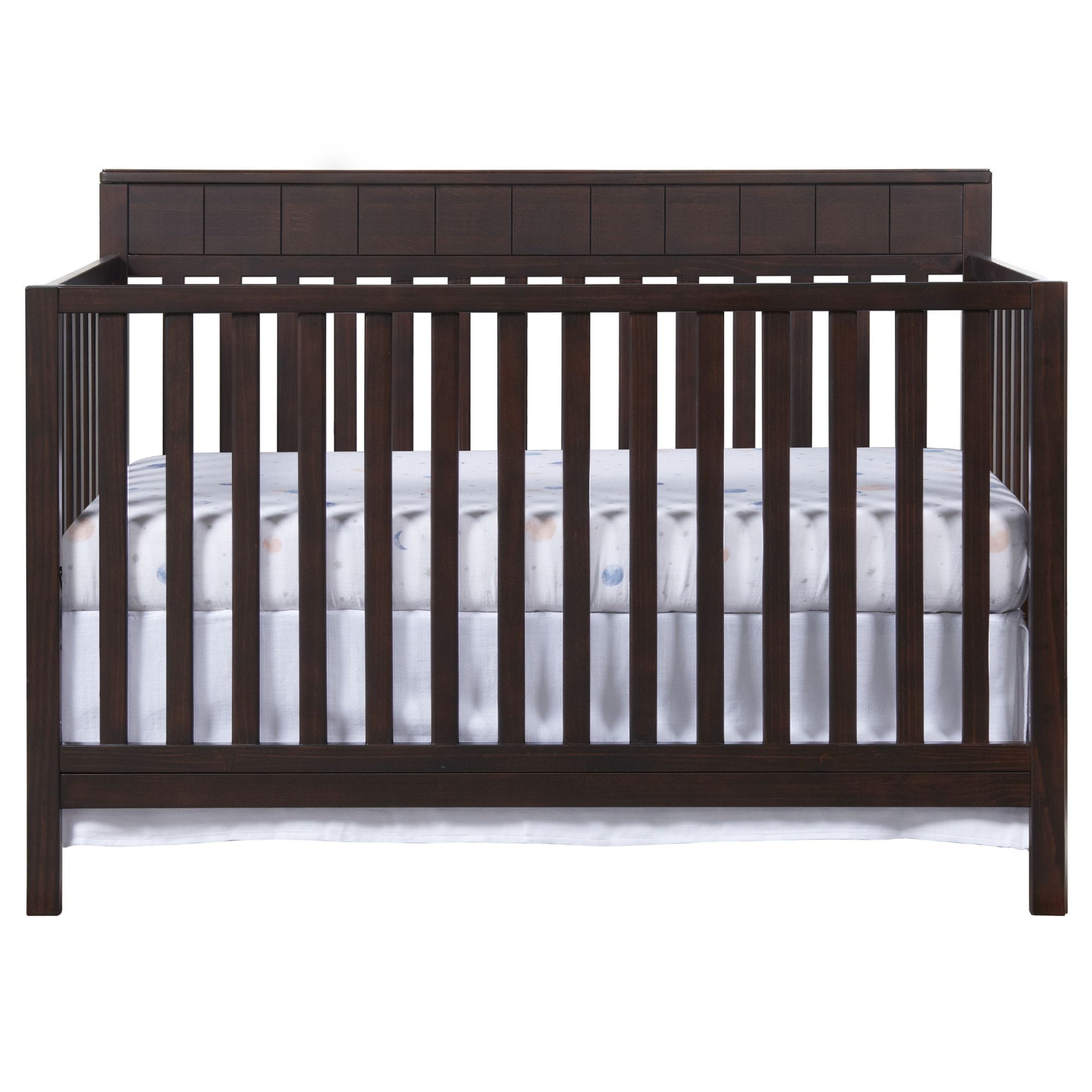 Oxford Baby Logan 4-in-1 Convertible Crib, Espresso Brown, GREENGUARD Gold Certified, Wooden Crib