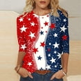thumbnail image 2 of MuXiKeJi Clothes 250th Anniversary USA Shirt Women America 250 Shirt 3/4 Sleeve Patriotic Flag Eagle Print Tops 1776-2026 Tshirt Gifts, 2 of 5