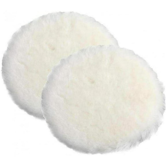 2x Polishing Pads 5 inch Pure Wool Car Buffer Polisher Waxing Buffing Wheel Kit