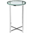 thumbnail image 1 of Walker Edison Alissa 16"Glam Round Side Table - Glass/Chrome, 1 of 2