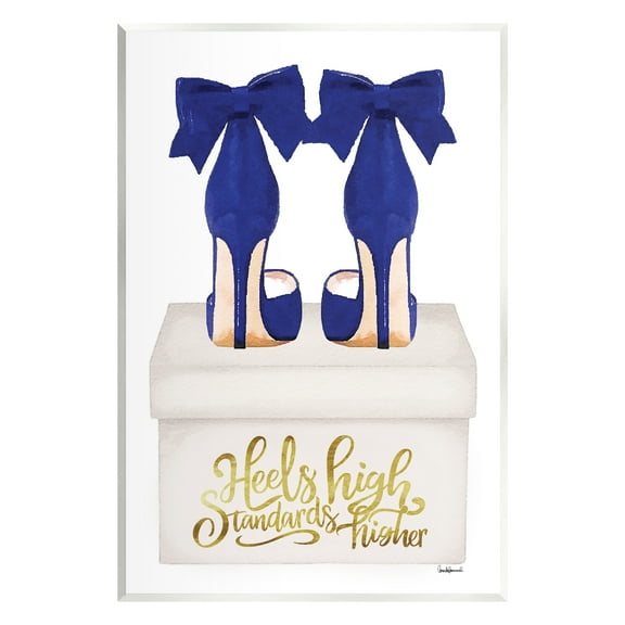 Stupell Industries High Standards Blue Heels Beauty & Fashion Painting Unframed Art Print Wall Art, 10 x 15