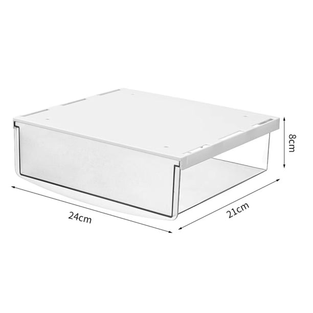 Caja de almacenamiento debajo de la mesa, cajón oculto, caja de acabado sin perforaciones, caja de almacenamiento de cajón pequeño para escritorio de dormitorio