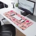 thumbnail image 2 of Long Mouse Pads for Desk,Pink Breast Cancer and Pioneer Flower Desk Mats on Top Of Desks, Desk Mouse Pad Extra Large with 3mm Non-Slip Base and Stitched Edge for Gaming,Office,Work,Home 31.5x11.8in, 2 of 5