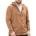 thumbnail image 6 of Mrmaere Men's Hooded Jacket Full-Zip Soft Fabric Comfortable Casual Outerwear for Daily & Leisure Brown XXXL, 6 of 8