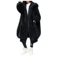 thumbnail image 4 of snowsong Womens Winter Coats,Faux Fur Coat,Women Winter Coat Fashion Plus Size Coat Luxury Long Jacket Coat Ladies Warm Hooded Upgrade Coat Outwear ,Trench Coat Women,Fleece Jacket Women,Black,XL, 4 of 9