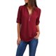 thumbnail image 1 of Camiseta Suelta De Manga Larga Con Cremallera De Otoño Para Mujer (Rojo Vino Xl) Tmvgtek Mujer, 1 of 4