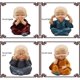 thumbnail image 4 of 4 Piece Cute Monk Figurines Small Resin Statue, Sage Kung Fu Buddha Creative Craft Ornament As Home, Office Car Interior Display Decoration Decor Doll, 4 of 4